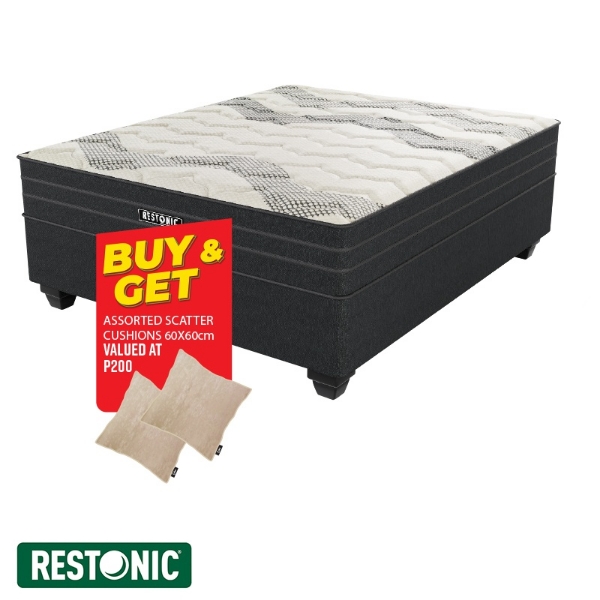 Picture of Restonic Trinity 152cm Queen Firm Base Set +scatter cushion