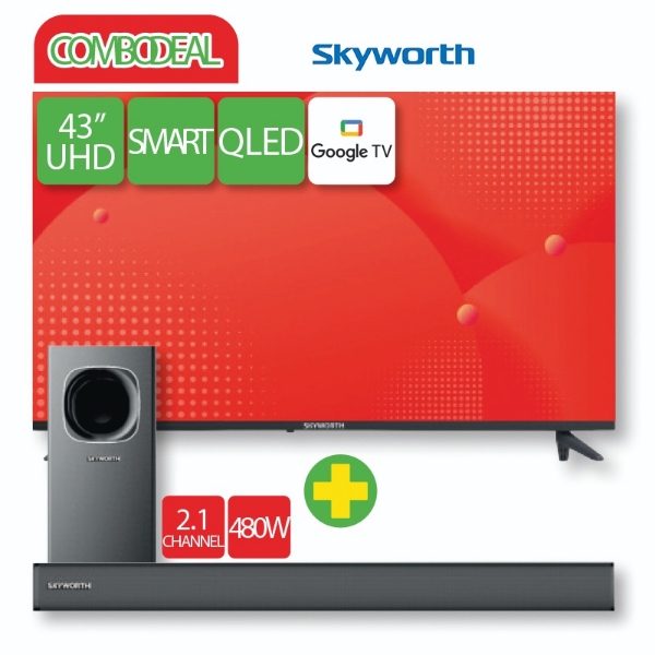 Picture of SKYWORTH TV 43IN QLED GOOGLE 43E5520H (BO+soundbar
