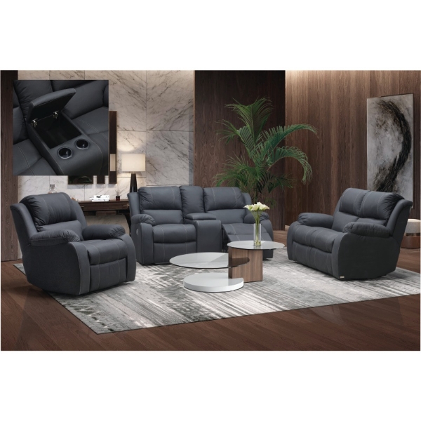 Picture of St Clare 3Pce 2 Motion Lounge Suite - Black