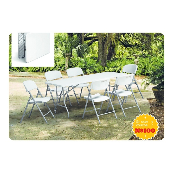 Picture of Folding White Table+P100 VOUCHER