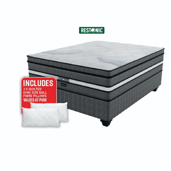 Picture of Restonic Distinction 152cm Queen Plush Base Set+PILLOWS
