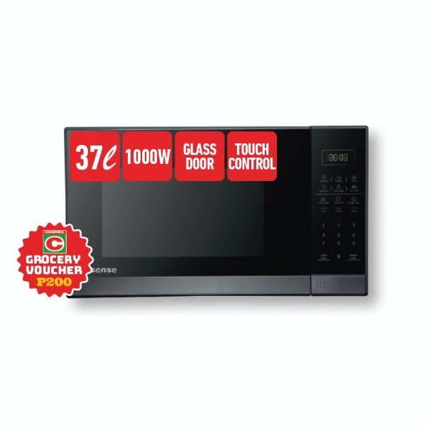 Picture of Hisense 37Lt 1000W Microwave H37MOBS5X BLK+P200 VOUCHER