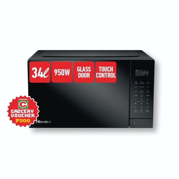Picture of Hisense 34Lt 950W Microwave H34MOBS17 BLK+P200 VOUCHER