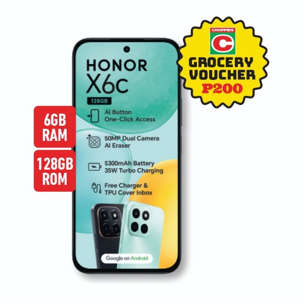 Picture of HONOR CELLPHONE X6C 6GB+128GB DS+P200 VOUCHER