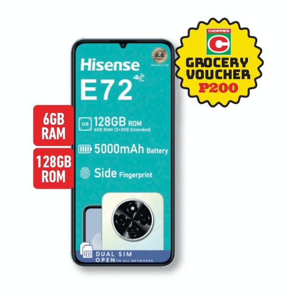 Picture of Hisense Cellphone E72 6GB RAM/128GB Storage+P200 VOUCHER