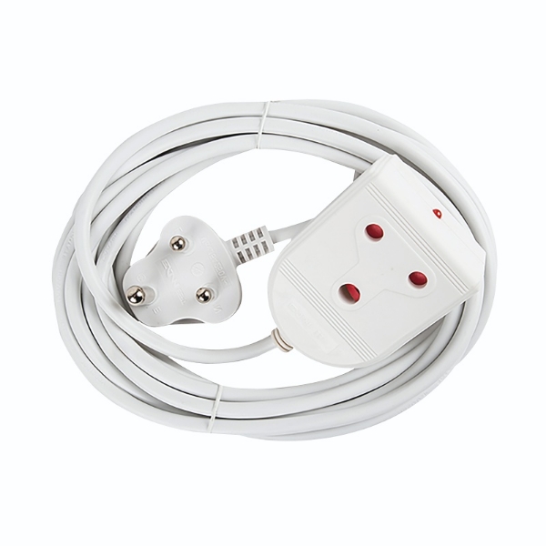 Picture of ELECTRICMATE CORE 10 AMP 5M WHITE EXTENSION LEAD EEC002EXT