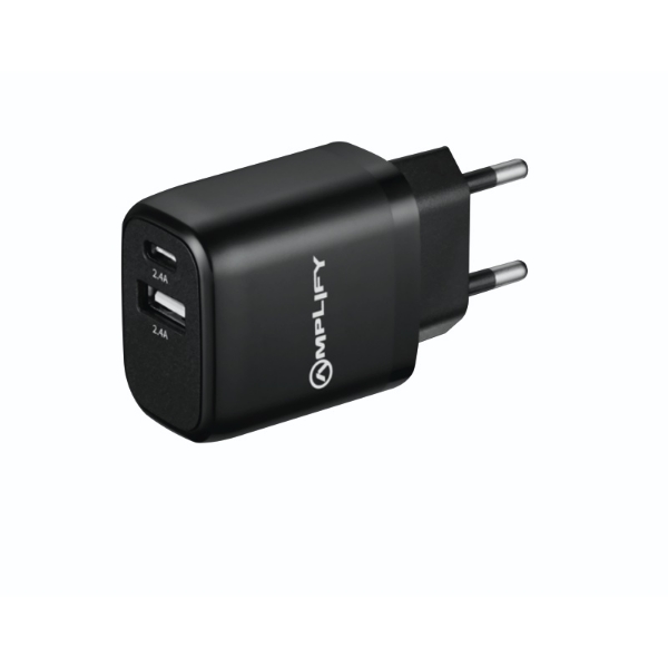 Picture of Amplify On the Fly Dual USB & Type-C Adaptor BK